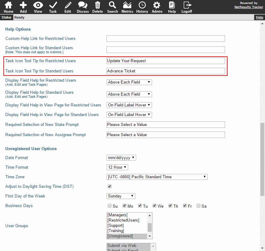 Tool Tip Options