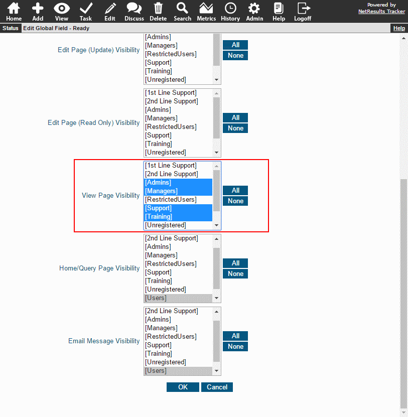 View Page Field Visibility