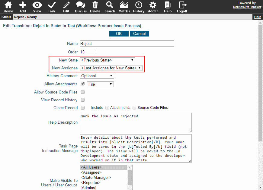 Transition Options