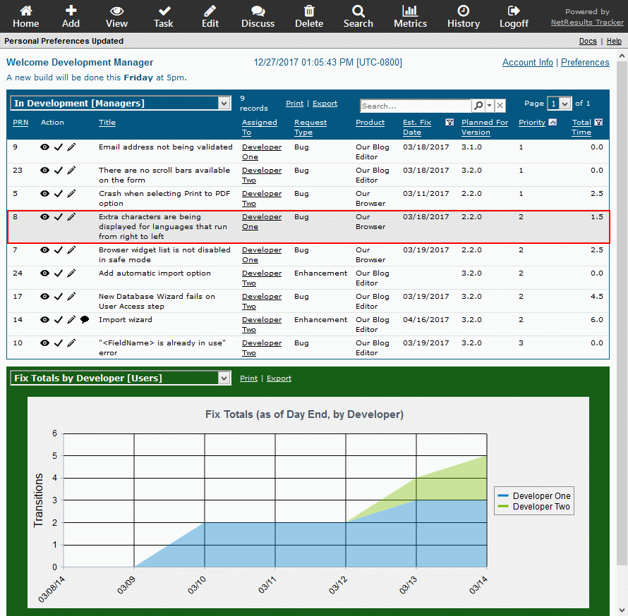 Home Page Report Sample