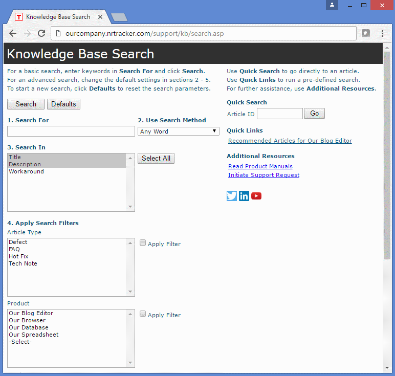 KB Search Page