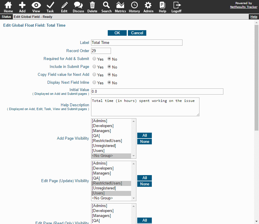 Configure a Float or Int Field